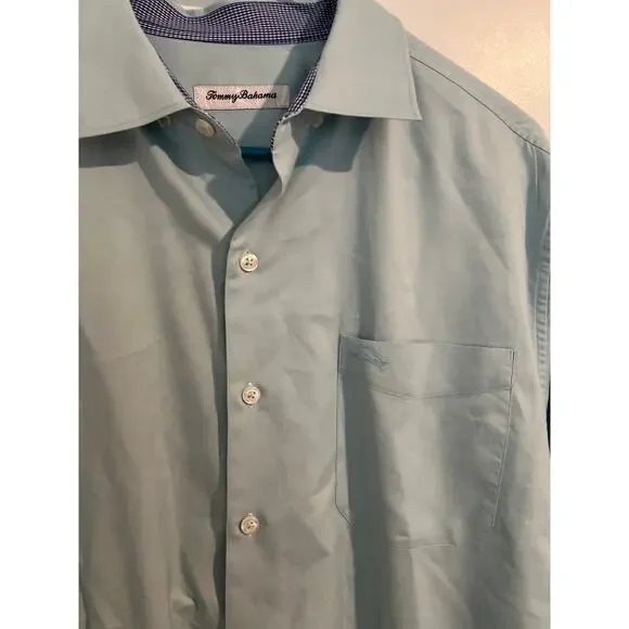 Tommy Bahama Blue Button-Down Shirt – Size Medium - Picture 3 of 6